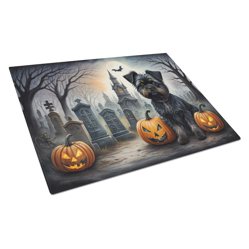 Grande planche à découper en verre Affenpinscher Spooky Halloween