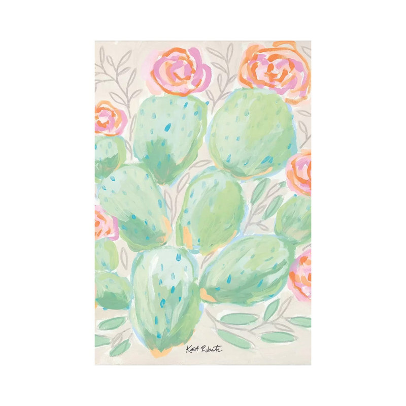 Life Can Be Prickly… Bloom Anyway 1 Piece Painting on Canvas, 45.72cm H x 30.48cm W x 1.91cm D, Wrapped Canvas