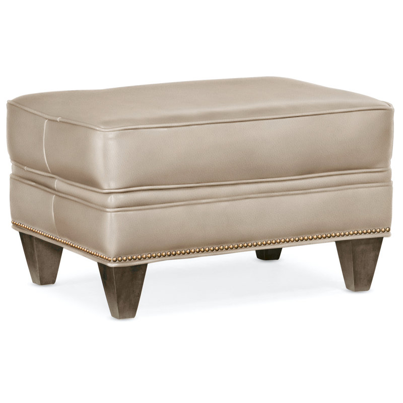 Reddish Ottoman, French Natural, Cobblestone, Aline Light Gray Stonewash Genuine Leather