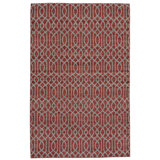 Prentiss Wool Geometric Area Rug in Red