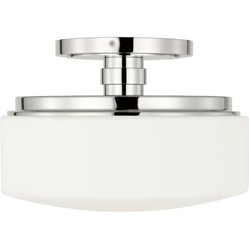 1 - Light Flush Mount, Polished Nickel