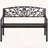 Outsunny 50 Metal Bench with Floral Scroll Backrest