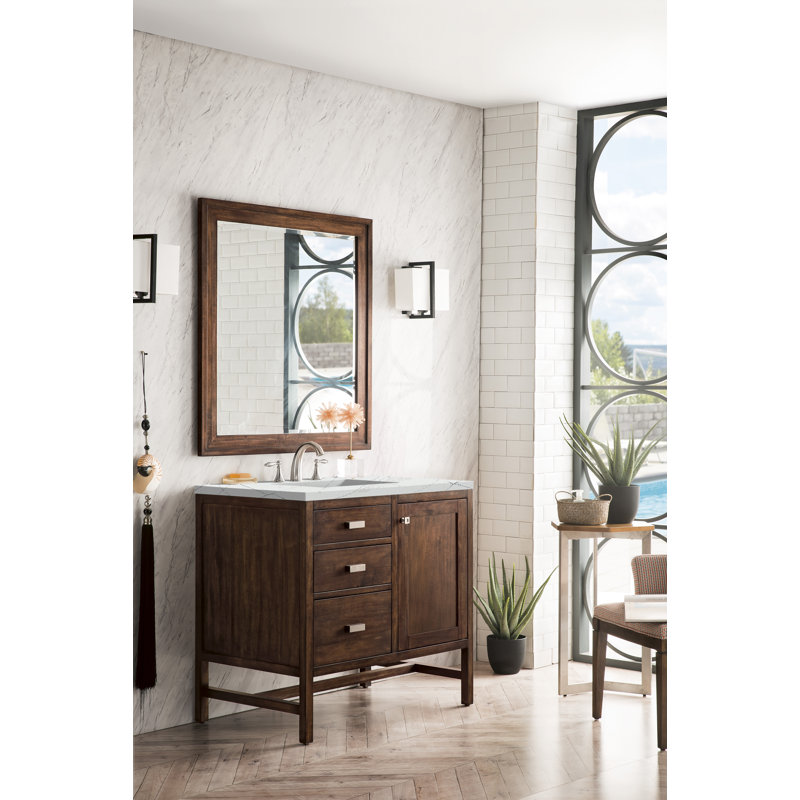 Addison 36'' W Single Vanity, Mid-Century Acacia, Ethereal Noctis, 8" Widespread