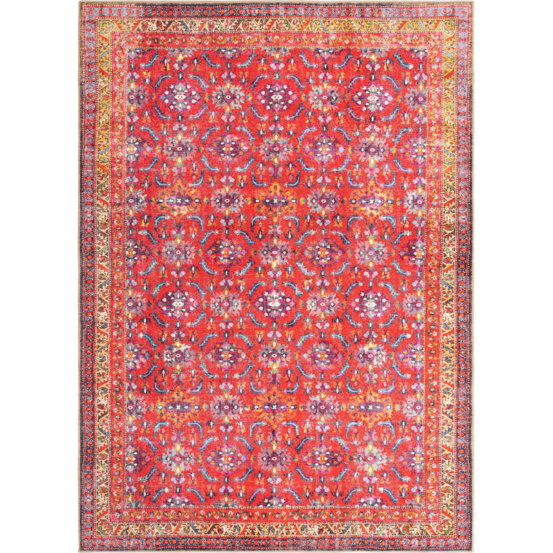 Mcclamma Chenille Oriental Indoor Rug, Rectangle 7'6" x 10'6"