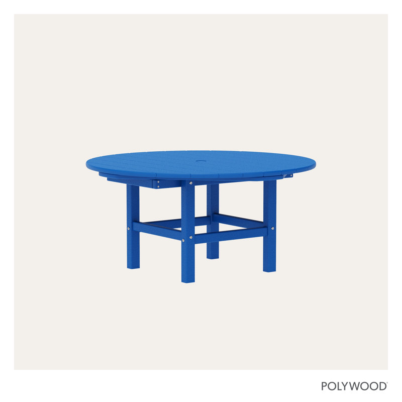POLYWOOD Round 37" Conversation Table, Pacific Blue