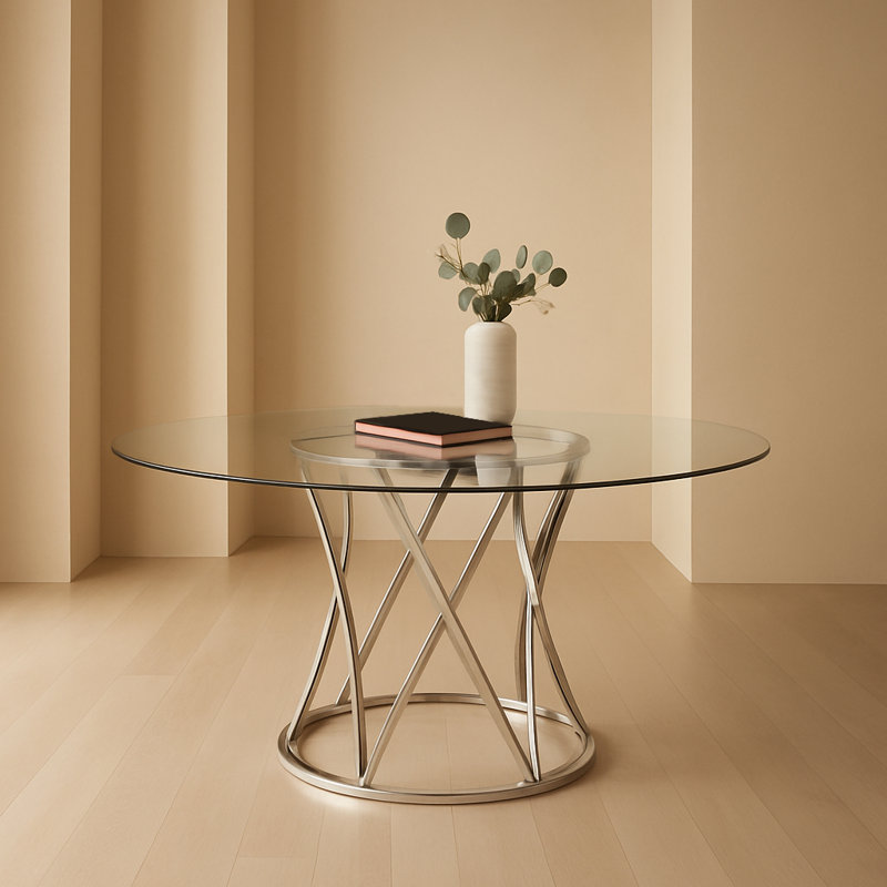 Yuko Round Glass Dining Table