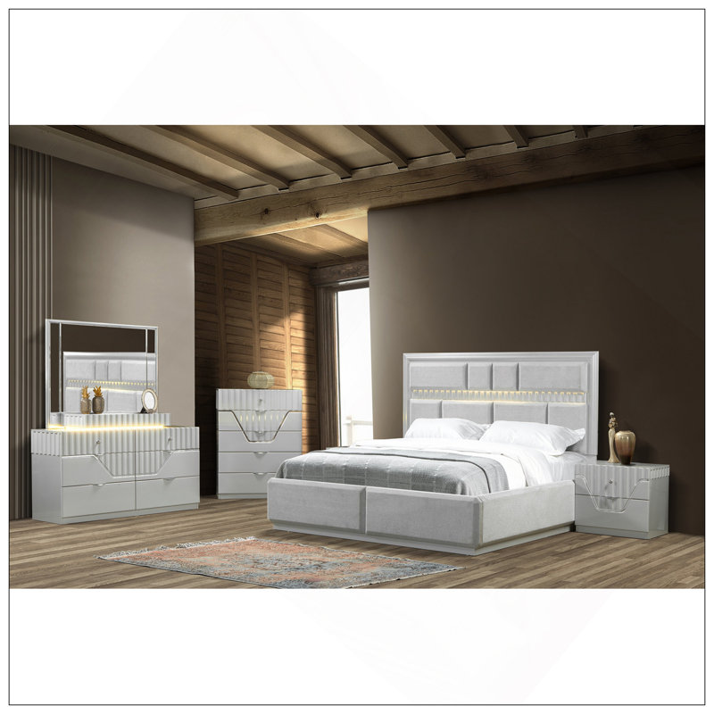 Lit de style moderne en bois