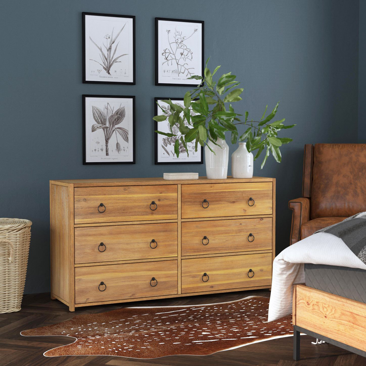 Elin 6 Drawer Dresser, Natural