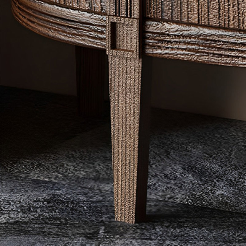 Buffet rustique semi-circulaire à grande capacité