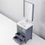 Meuble-lavabo gris foncé, comptoir en céramique, robinet, meuble-lavabo avec miroir inclus-434244188