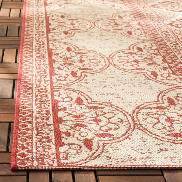 Goodrich Red/Cream Indoor/Outdoor Rug, Square 201 cm