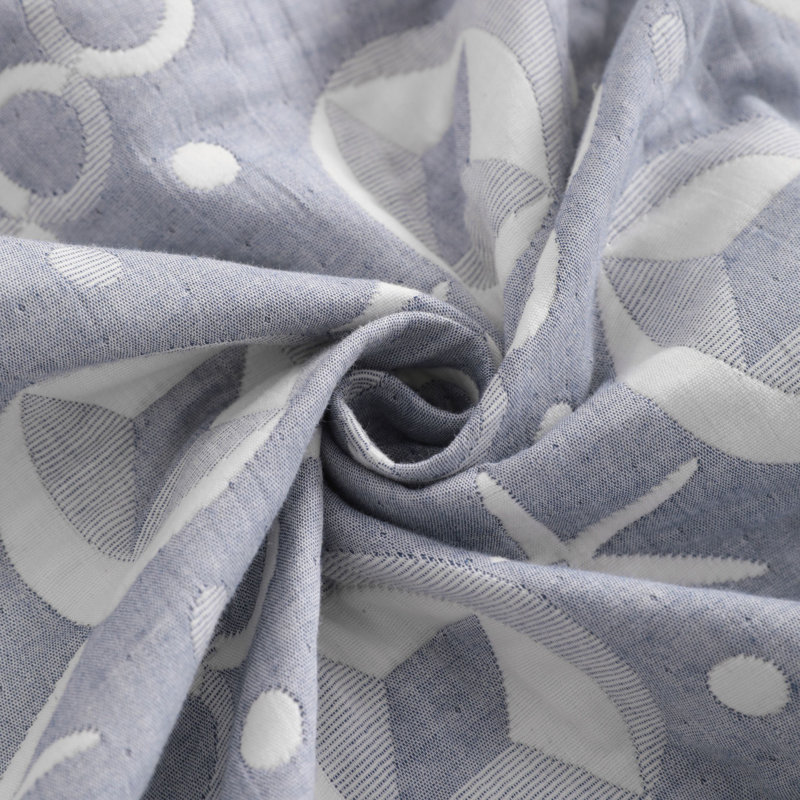 Couverture pour tout-petits 3 couches, couvertures en jacquard de coton mousseline - NTBAY, Étoile de mer bleue, Jeté