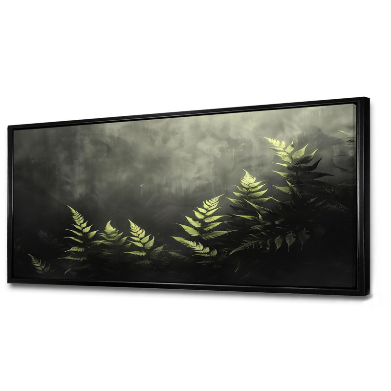 Nirvana vert vert et noir, Toile avec cadre flottant noir, H 28 po x l 60 po x P 1,5 po
