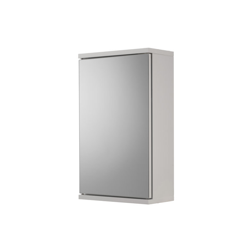 Simplicity 300 mm W 500 mm H Corner Framed Mirrored Bathroom Cabinets with Mirror and 1 Adjustable Shelves