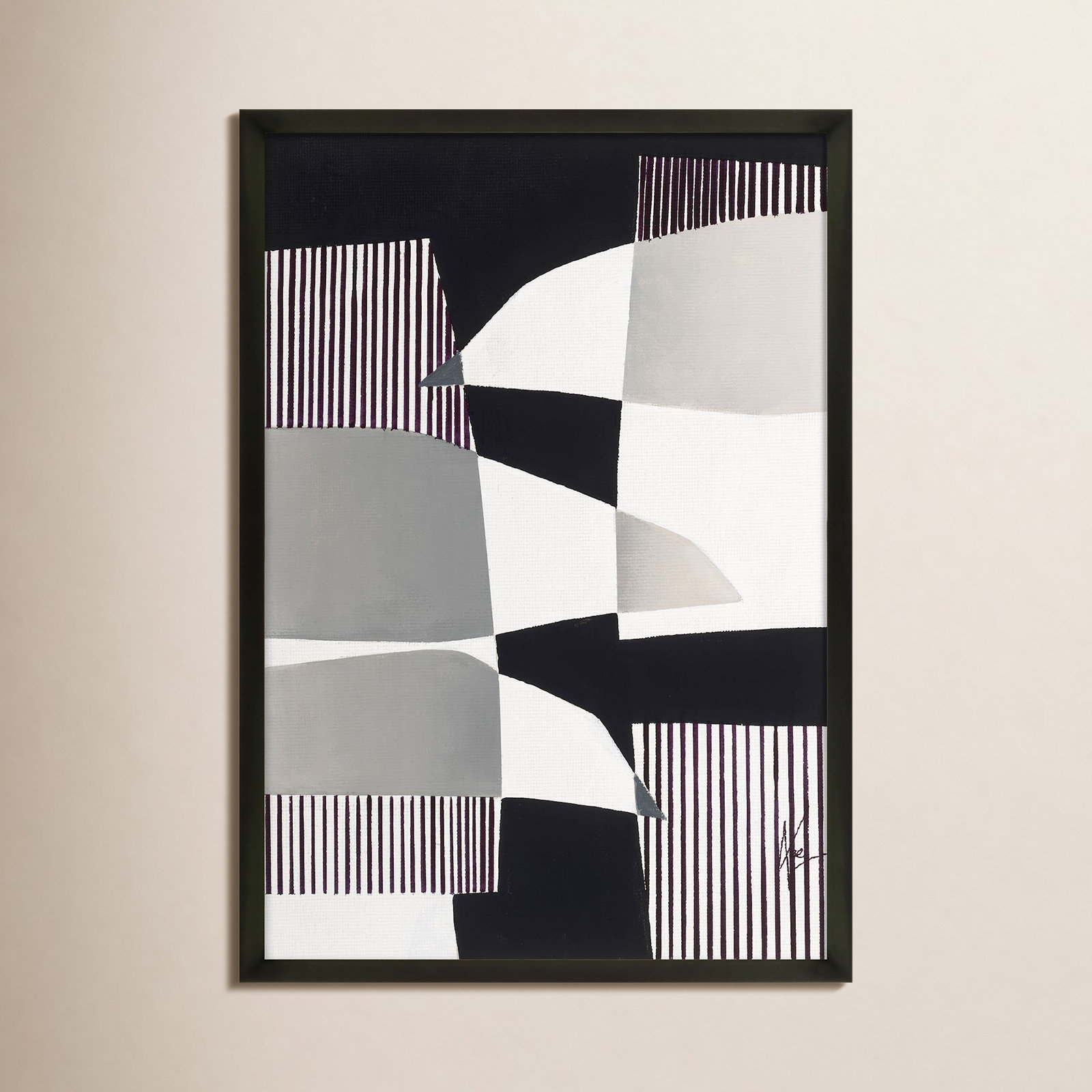 Fortepiano Piano by Lee Lessem, Black Framed, 20" H x 14" W
