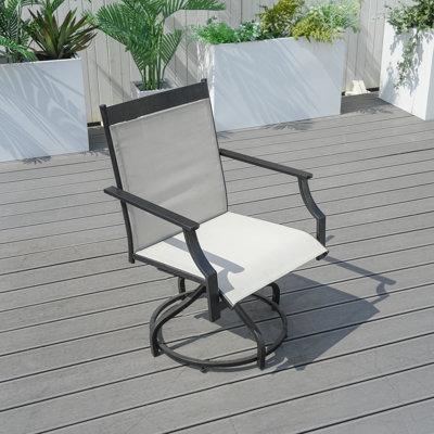 Rosenell 2 - Person Rectangular Outdoor Dining Swivel Flex Comfort Chair