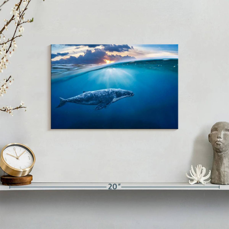 Brampt Blue Ocean Whale, 8" H x 12" W