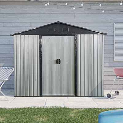 8Ft X 4Ft Outdoor Storage Shed With Sliding Door