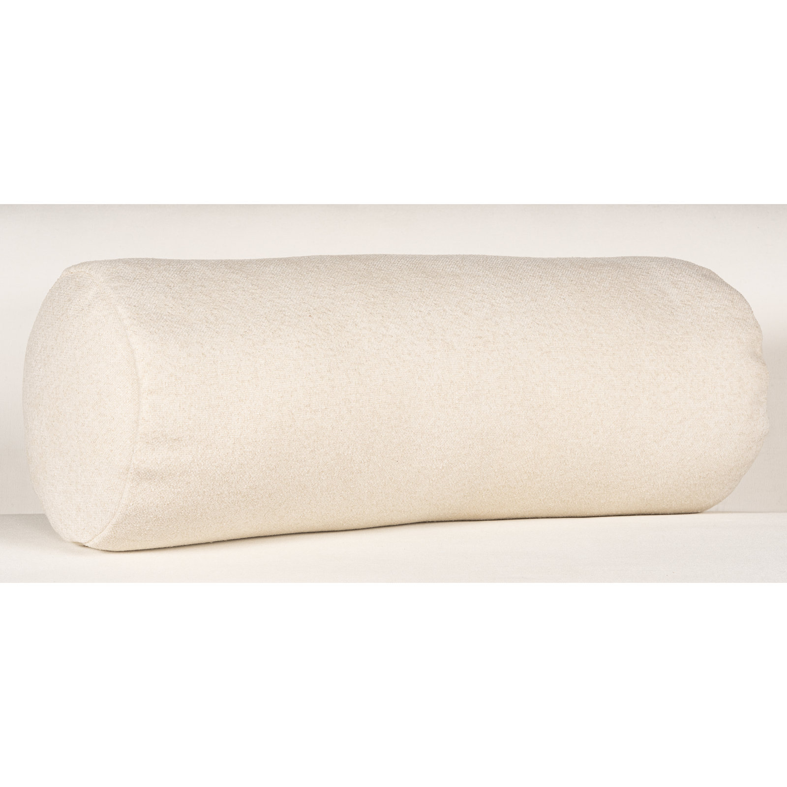 Cascade Textured Bolster Pillow, Cream, Bolster 8" H x 21" W