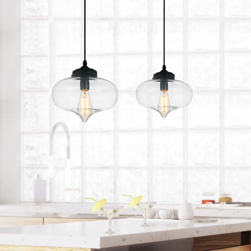 Luminaire suspendu 1 lumière Terrence, Transparent