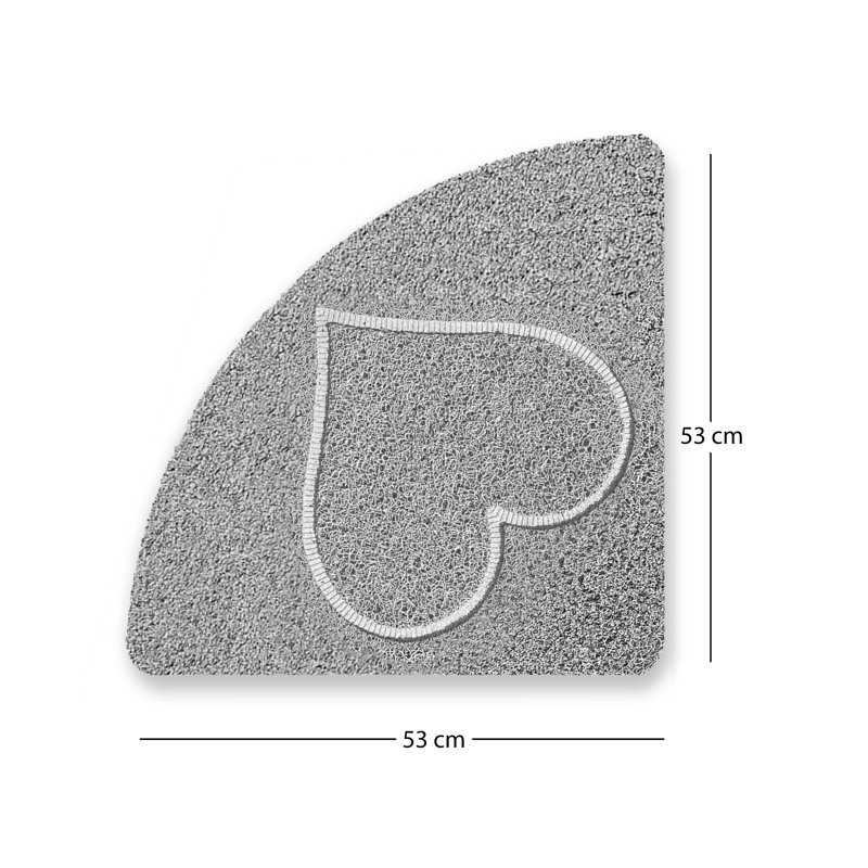Recyclable PVC Non-Slip Shower Mat, Triangle- 53" L x 53" W