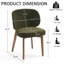 Chaise de salle à manger rembourrée de 20,1 po de large avec fauteuil à oreilles et dossier haut à oreilles avec pieds en bois massif pour salle à manger, vert, ensemble de 4-1409919483-1409919485