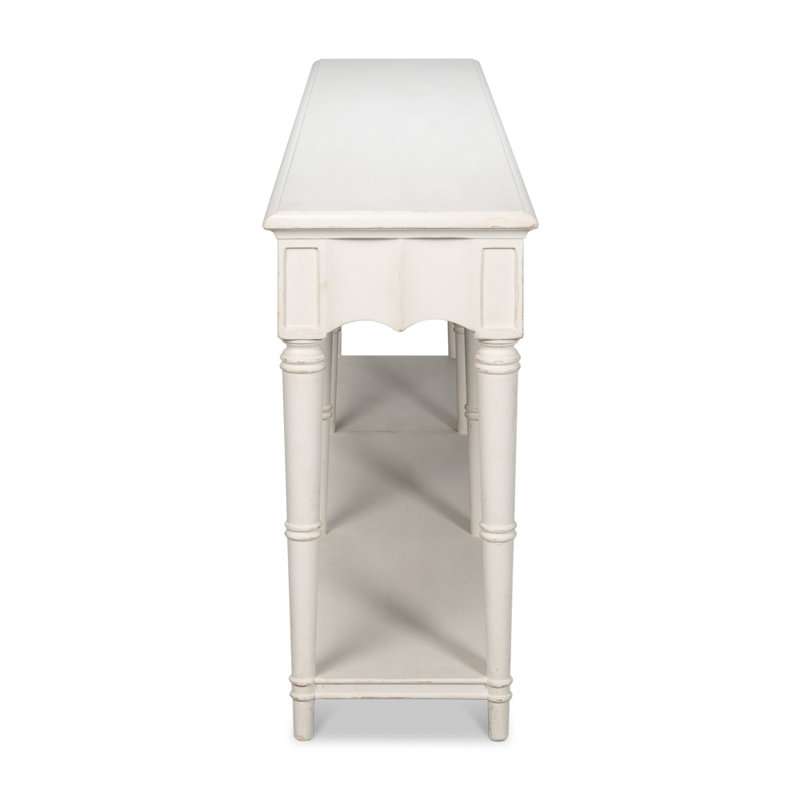 Chantal 93'' W Solid Wood Console Table, Antique White