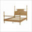 Queen Size Solid Wood Bed Frame with Turned Legs Camel Oak Finish for Master Bedroom