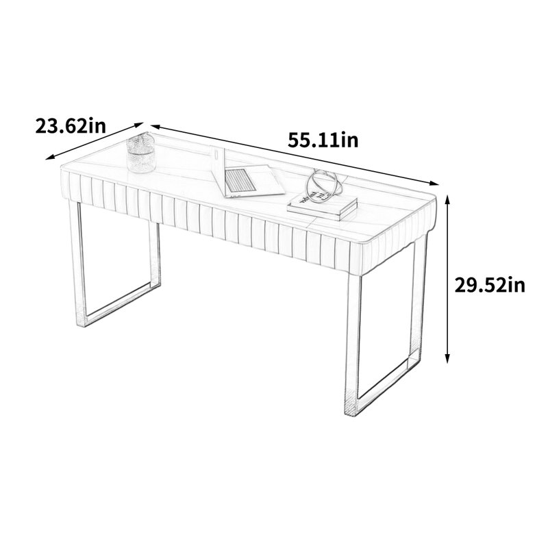 Bureau d'ordinateur, H 29,52 po x l 55,11 po x P 23,62 po