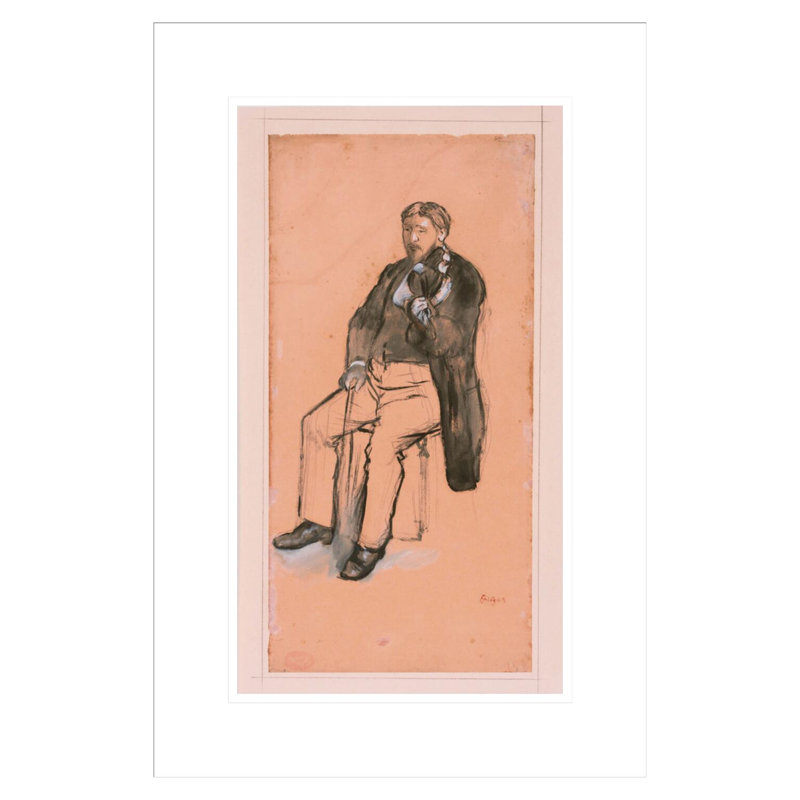 Joueur de violon assis par Edgar Degas, impression giclée sur cadre, H 21,75 po x l 14,62 po