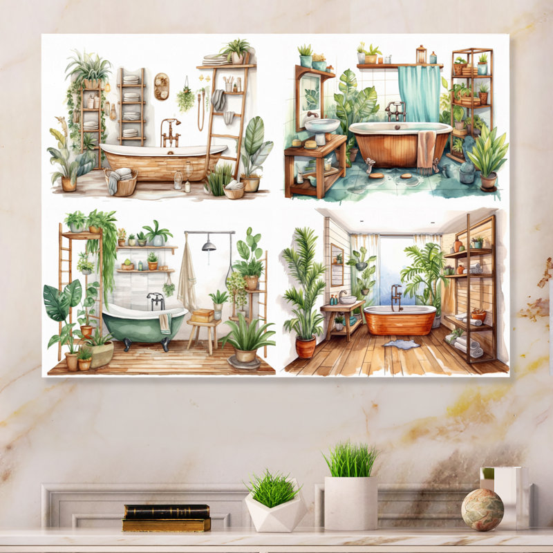 «Natural Bathroom Decor XXIII», impressions murales en métal pour salle de bain, H 12 po x l 20 po x P 1 po