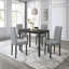 Ensemble de 4 chaises de salle à manger rembourrées de style contemporain avec tissu gris et meubles en bois