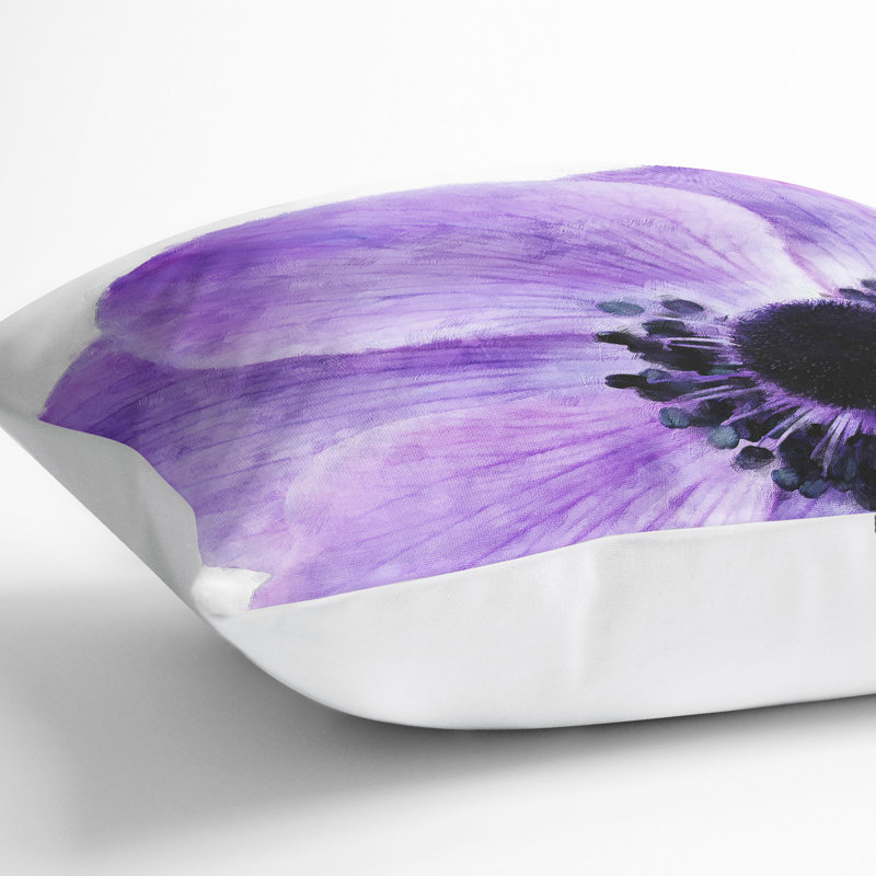 Anemone Flower Cushion with Filling, White, 40cm H x 40cm W x 15cm D