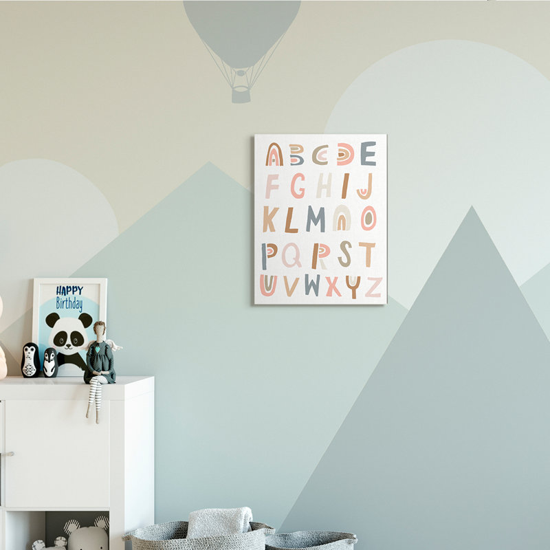 Alphabet arc-en-ciel Lanham, Estampe numérique Farmhouse, H 20 po x l 16 po x P 1,5 po