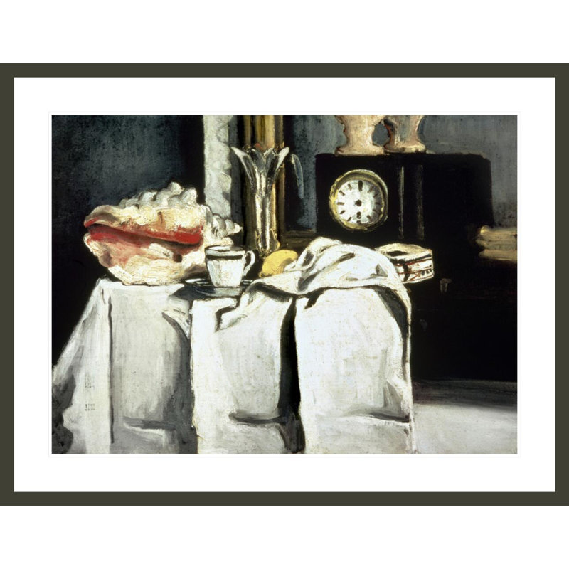 The Black Marble Clock by Paul Cézanne -Framed Giclee Print, 32.26" H x 41.5" W