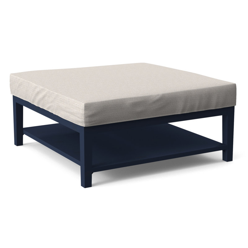 Hammond Square Ottoman, White Textured Performance; 0865-91, Stone Hearth Finish
