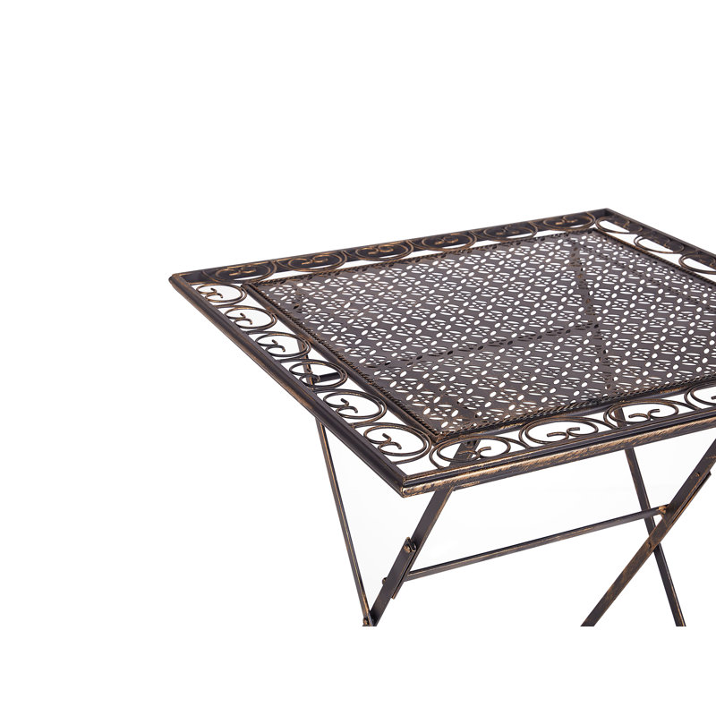 Delphos 2 - Person Metal Patio Dining Set with Square Table , Cushions Included