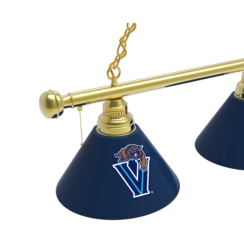 3 - Light Pool Table Lights Pendant, Brass, Villanova Wildcats