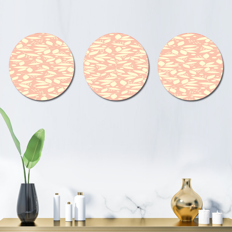 Ensemble de 3 décorations murales à motif floral rétro V