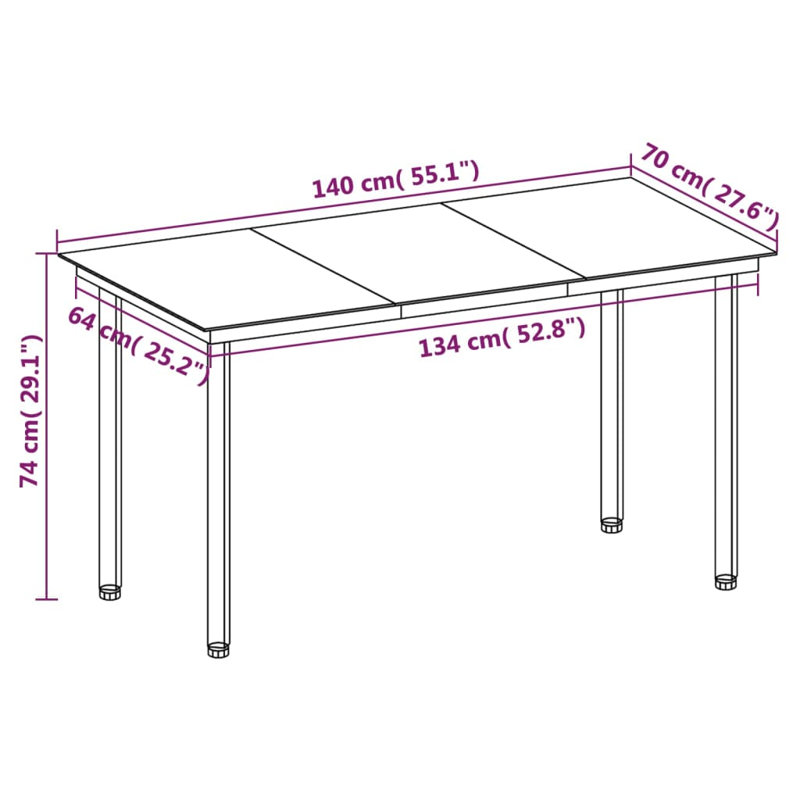 Rectangular 6 - Person 78.7" Long Lounge Dining with Cushions, Gray/Wood, 55.1" L x 27.6" W x 29.1" H, 4