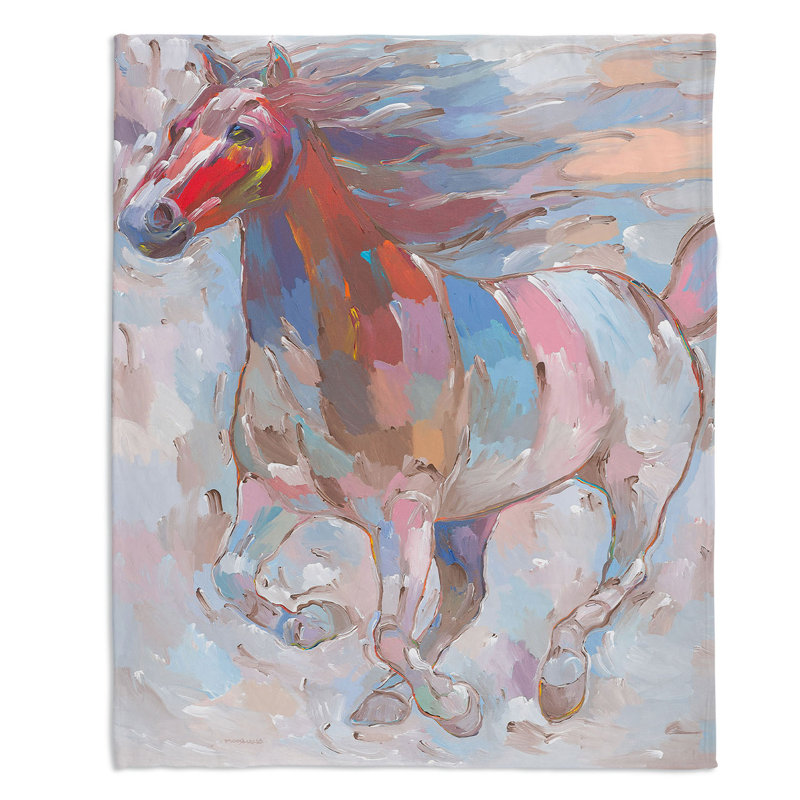 Couverture sherpa doux chevaux power ii, l 68 po x L 80 po