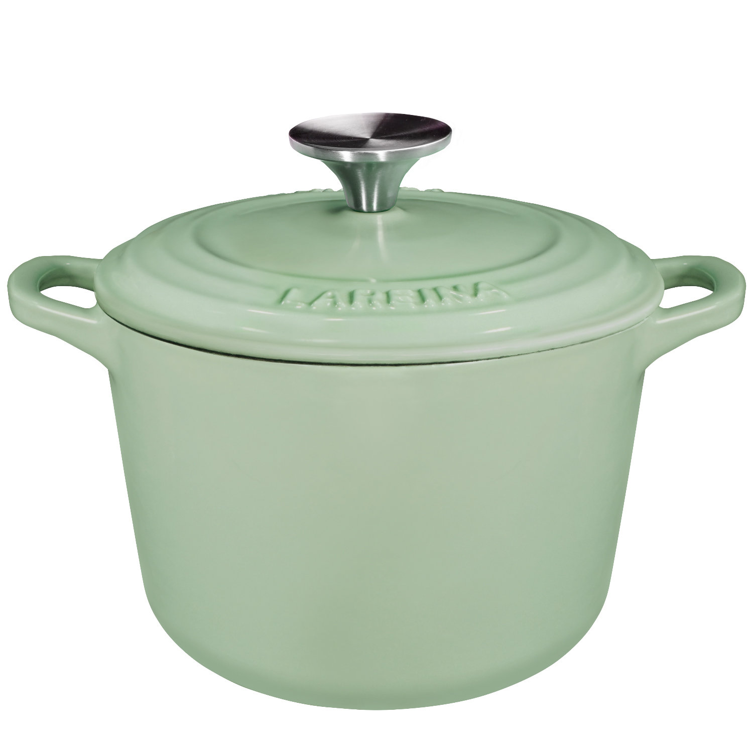 Lareina Enameled Cast Iron Dutch Oven with Lid and Dual Handles & Reviews