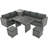 Ensemble de canapé modulaire d'extérieur en rotin de polyéthylène pour l'extérieur avec siège réglable 6 pièces-1610286093