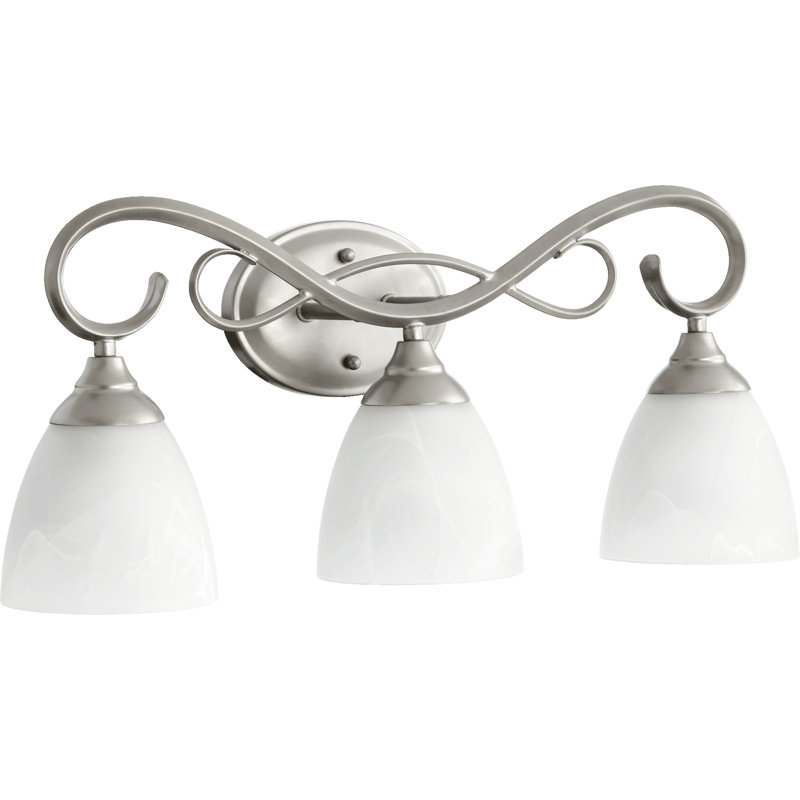 Éclairage pour salle de bain 3 lumières Camas, Nickel classique