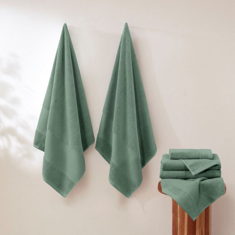 Modern Threads - Air Cloud 6-Piece 100% Zero-Twist Cotton Towel Set - Bath Towels, Hand Towels, & Washcloths - Super Absorbent & Quick Dry - 500 GSM - Soft & Plush