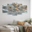 Sparkling Silver Dandelion Dreams II - Pissenlit, ensemble de 5 décorations murales