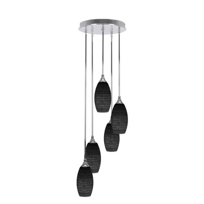 Luminaire suspendu sur pied 5 lumières Ahmara