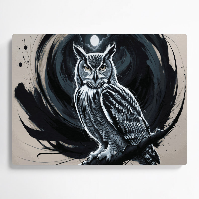 Art mural en métal noir Wildlife Owl, H 16 po x l 20 po