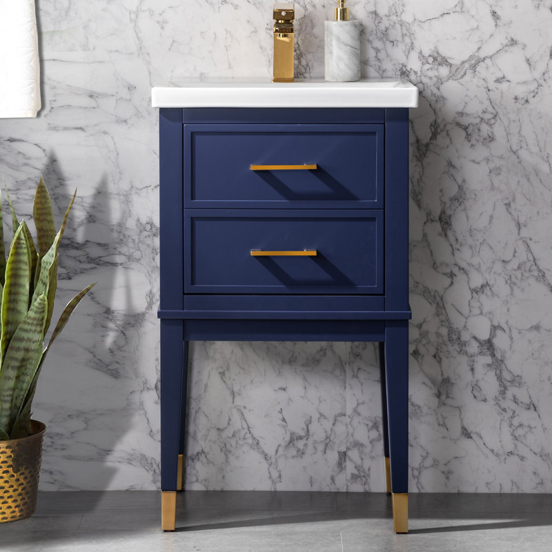 Ensemble de meuble-lavabo simple 20 po Deon, bleu