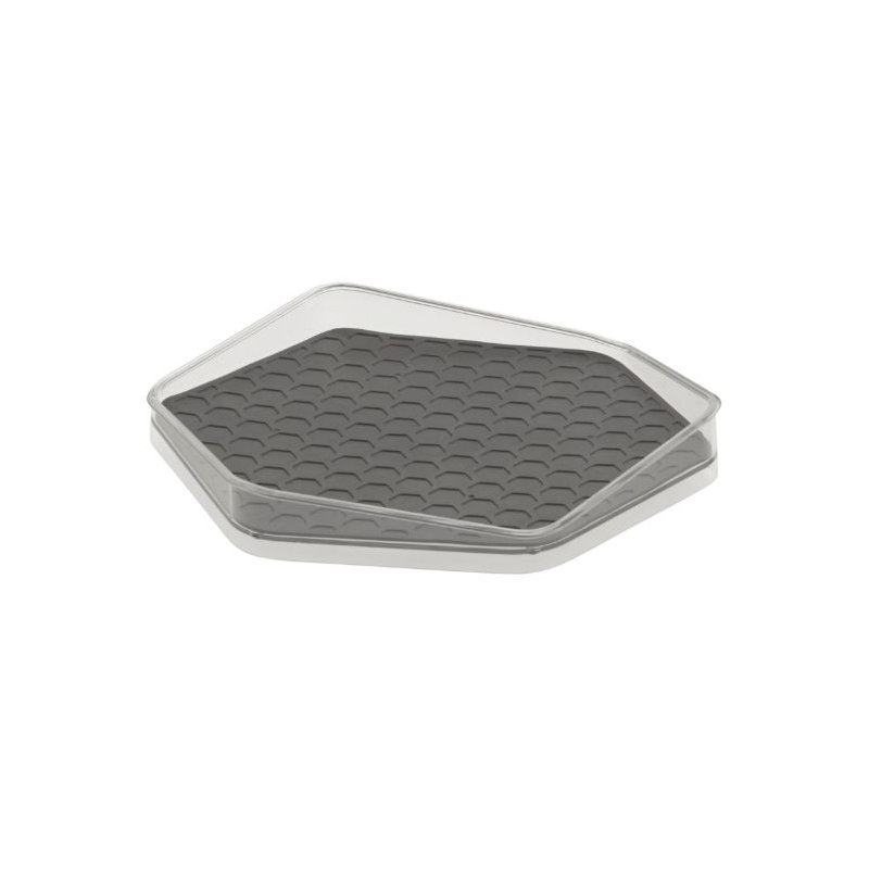 HEXA Low-Wall Lazy Susan - Clear/Dark Gray